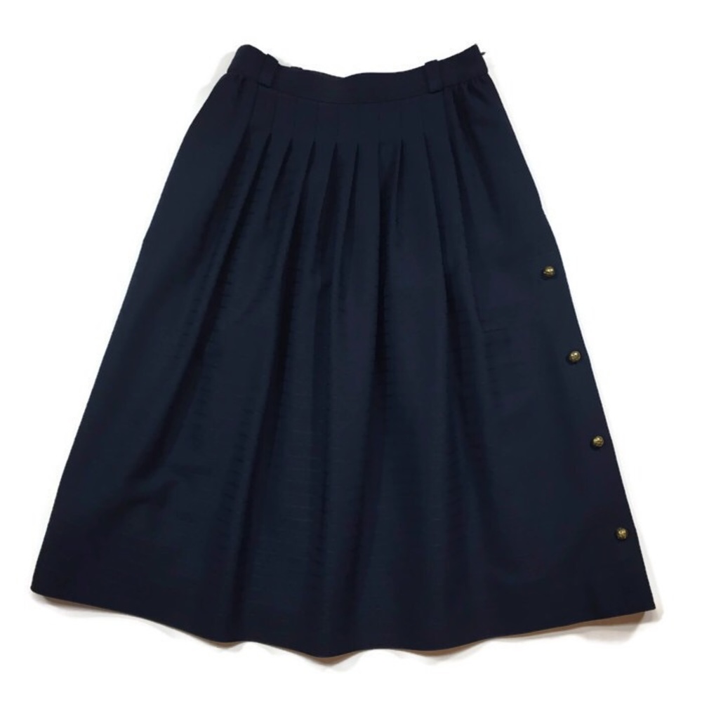 Sailor Skirt Navy Blue Gold Buttons